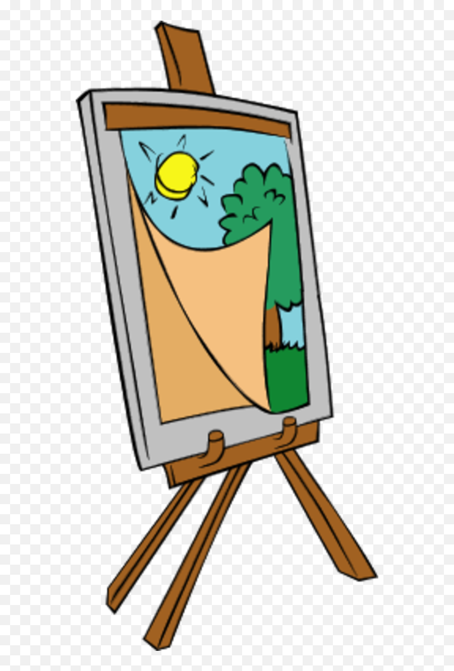 Easel With Kids Painting - Paintings Clip Art Emoji,Painting Clipart