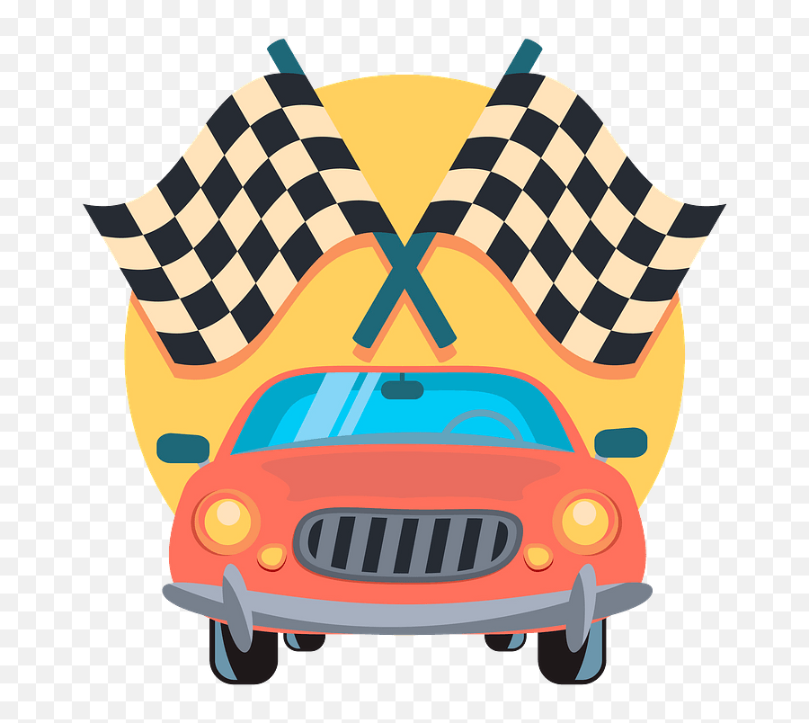 Racing Car Clipart - Transparent Background Checkered Flags Emoji,Race Car Clipart