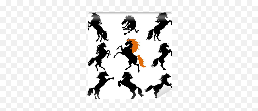 Silhouettes Of Animals Horses - 2 Cavalli Sagome Emoji,Horses Clipart