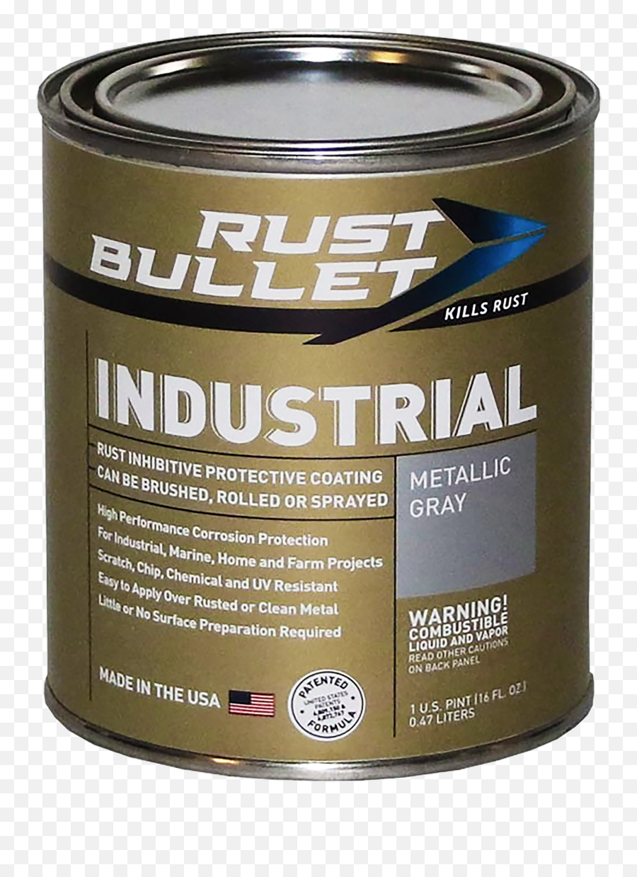 Rust Bullet Industrial - Rust Inhibitor Paint Industrial Strength Protective Coating U2013 Pint Metallic Grey Emoji,Bullet Hole Metal Png
