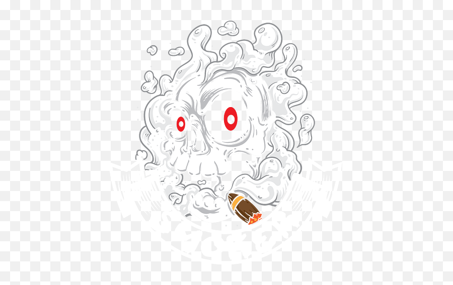 Cool Smoker Skull Graphic Smoke Cigarette Smoking T - Shirt Emoji,Cigarette Smoke Transparent