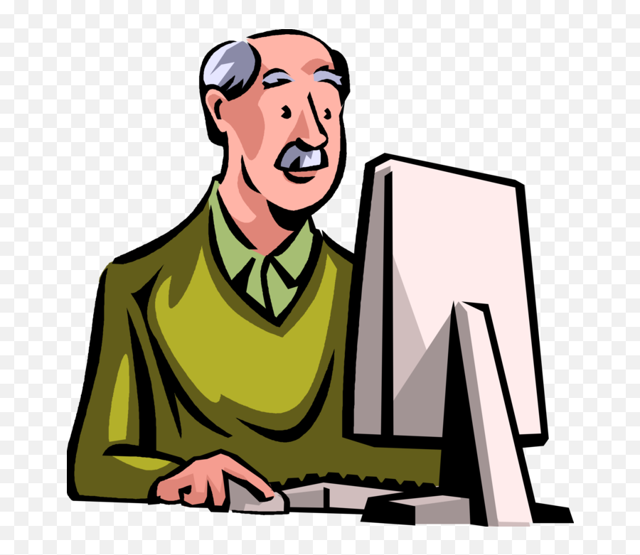 Download More In Same Style Group - Computer Class Clipart Elderly Learning Clipart Png Emoji,Class Clipart