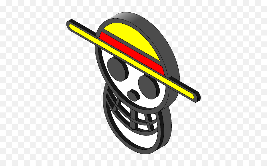 One Piece Skull Logo 3d Cad Model Library Grabcad - Dot Emoji,One Piece Logo