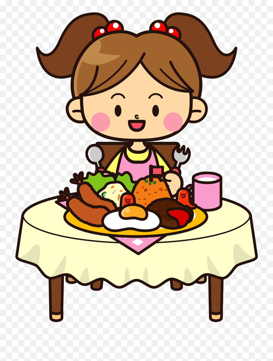 Girl Is Eating Lunch Clipart - Girl Take Lunch Cartoon Emoji,Lunch Clipart