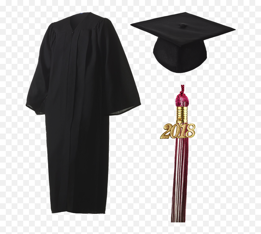 2018 Graduation Black Cap Gown - Graduation Cap And Gown Emoji,Cap And Gown Clipart