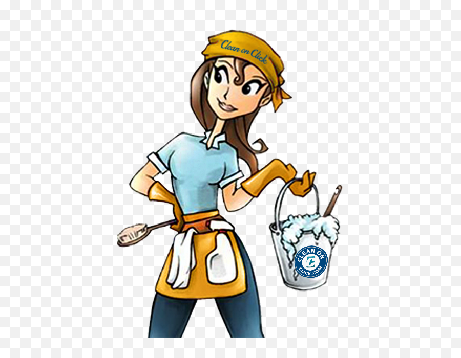 Cleaning Lady Clipart - Cleaning Lady Maid Cartoon Emoji,Clean Clipart