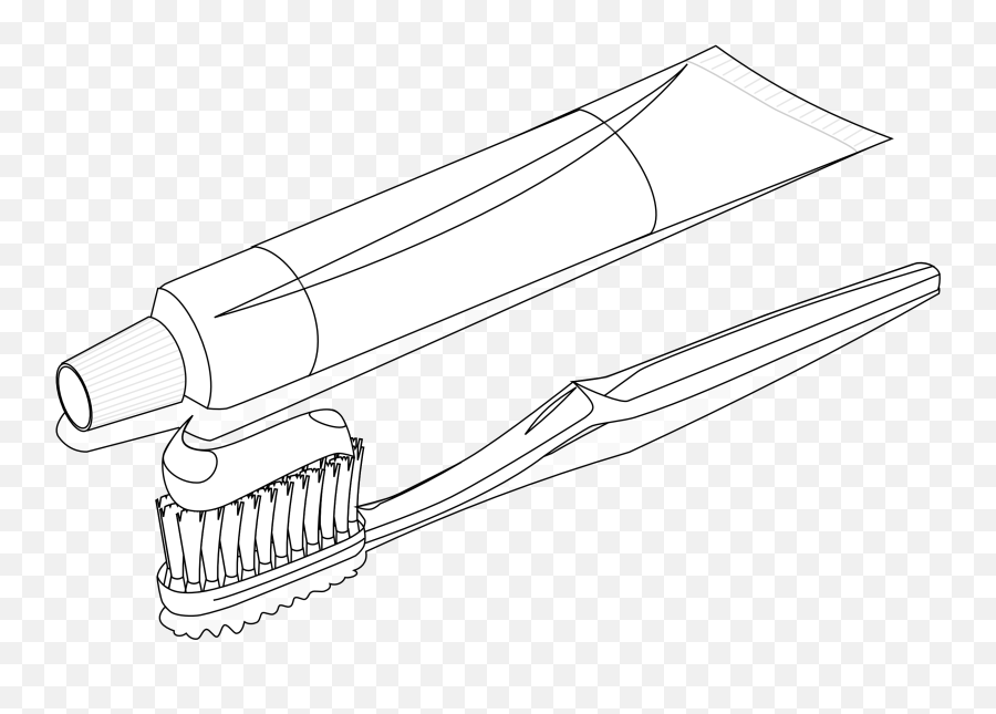 Download Hd Toothbrush Drawing Cliparts Zone And - Brush And Clipart Black And White Toothbruth And Toothpaste Emoji,Toothbrush Clipart