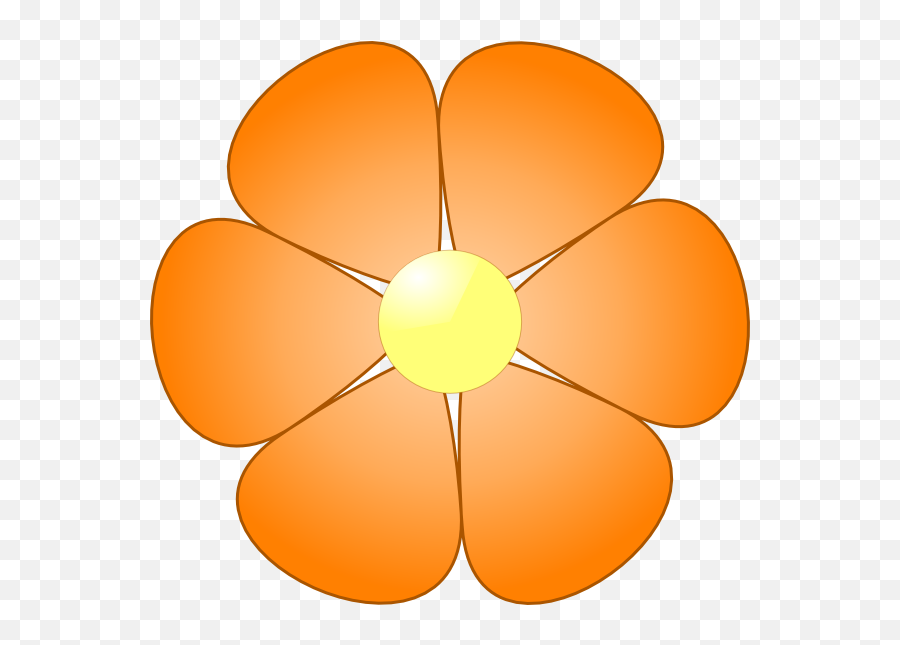 Orange Flower Clip Art At Clkercom - Vector Clip Art Online Clip Art Images Orange Flower Emoji,Orange Clipart