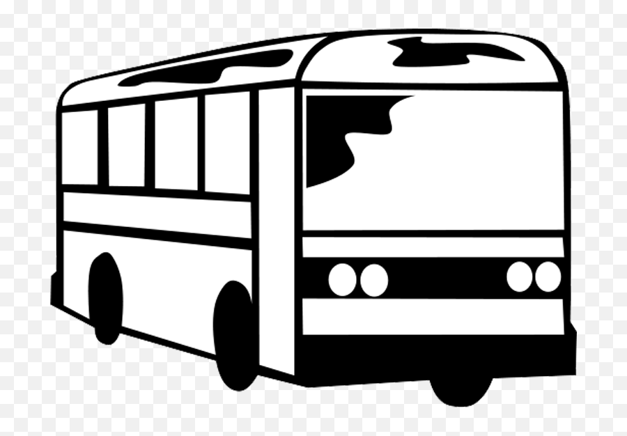 White Clip Art - Bus Clipart Black And White Emoji,Coach Clipart