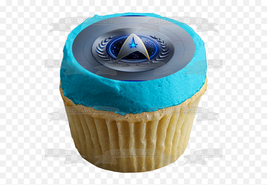 Star Trek Star Fleet Uss Logo Badge Edible Cake Topper Image - Birthday Cake Sean Connery Bond Emoji,Starfleet Logo