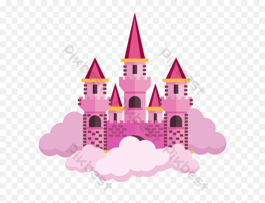 Cartoon Castle Cloud Png Element Emoji,Cartoon Cloud Png