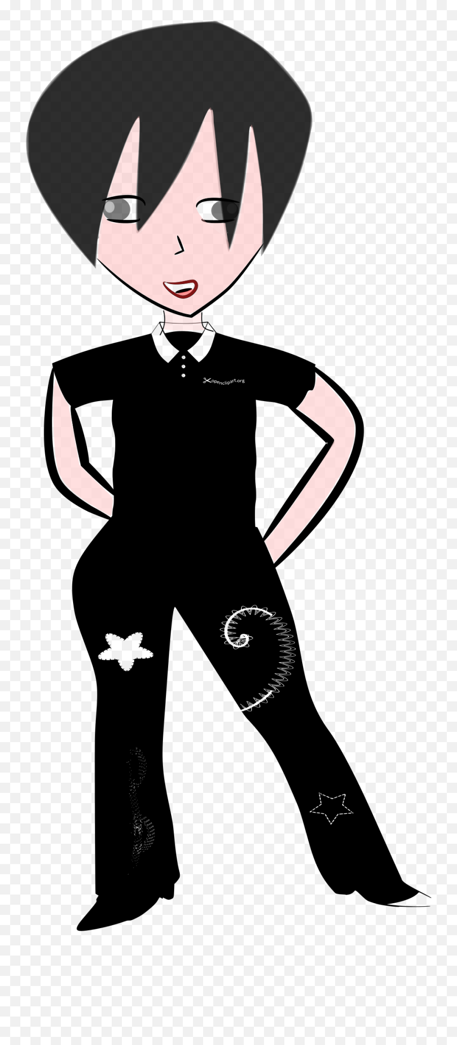 Anime Person Dressed In Black Vector - Dressed In All Black Clipart Emoji,Get Dressed Clipart