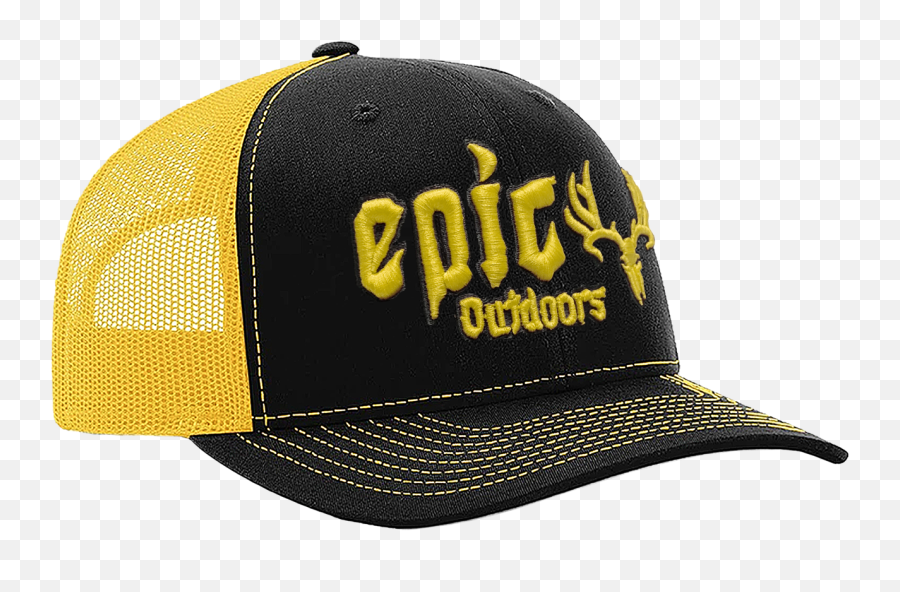 Epic Puff Logo - Blackgold Trucker Hat Emoji,Black And Gold Logo