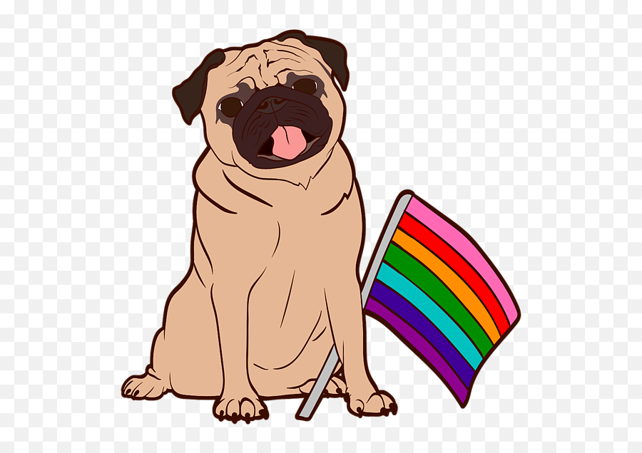 Cute Dog Rainbow Flag Gay Pride Tshirt Design Pug Rainbow Flag Animals Animal Pet Paws Fleece Blanket Emoji,Pug Face Png