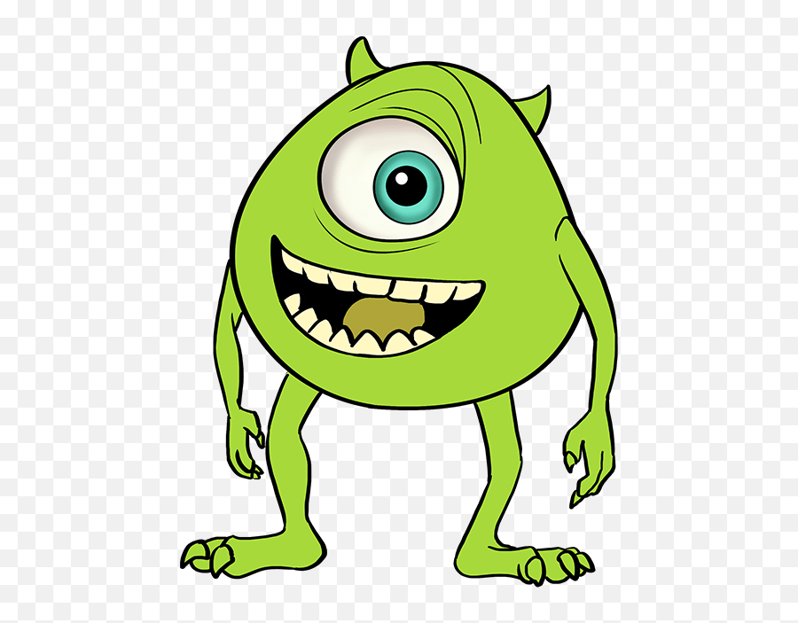 How To Draw Mike Wazowski From Monsters Inc - Really Easy Emoji,Mike Wazowski Png