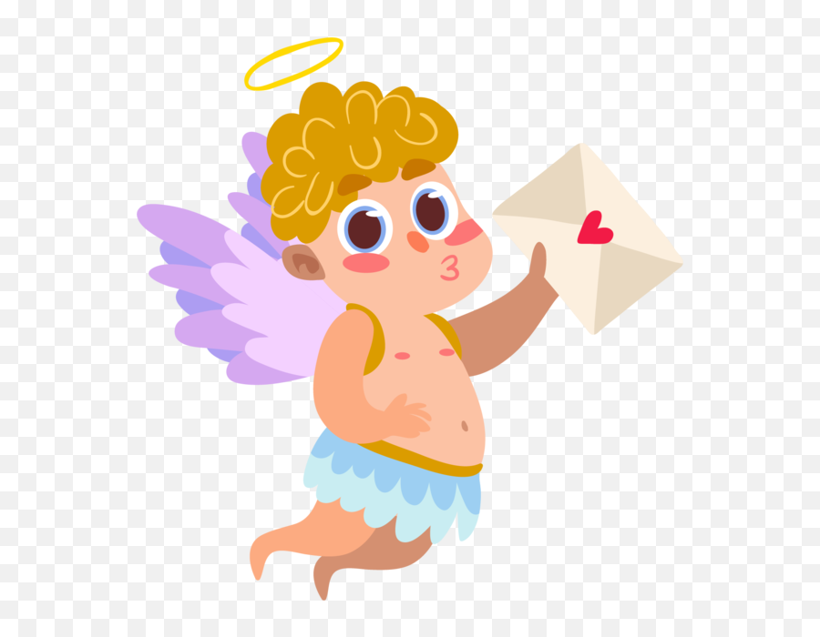 Love Letter Love Angel Cartoon Cupid For Valentines Day Emoji,Cupid Transparent