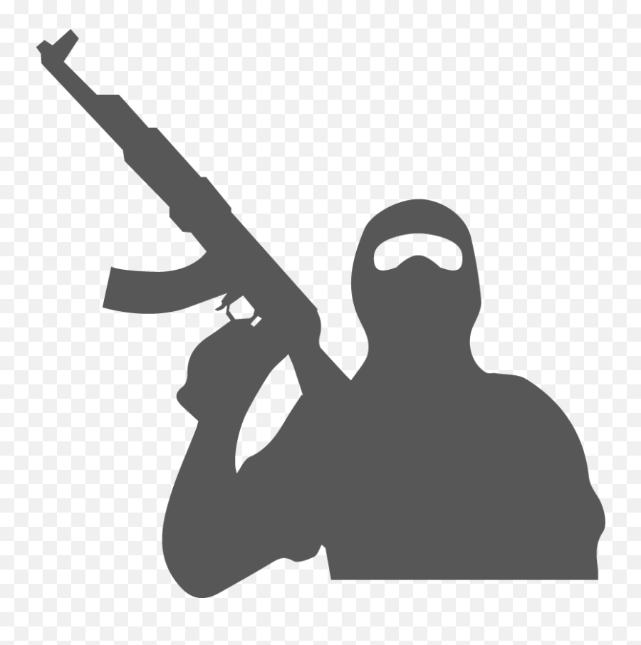 Silhouette Terrorism Black - Silhouette Png Download 824 Transparent Terrorist Png Emoji,Shotgun Clipart