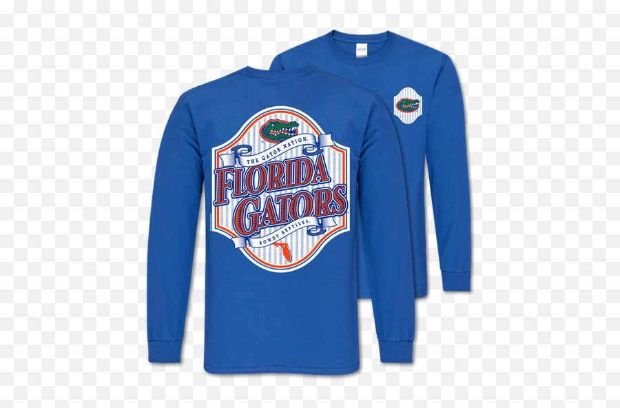 Southern Couture Classic Florida Gators Seersucker Long Sleeve T - Shirt Long Sleeve Emoji,Florida Gators Logo