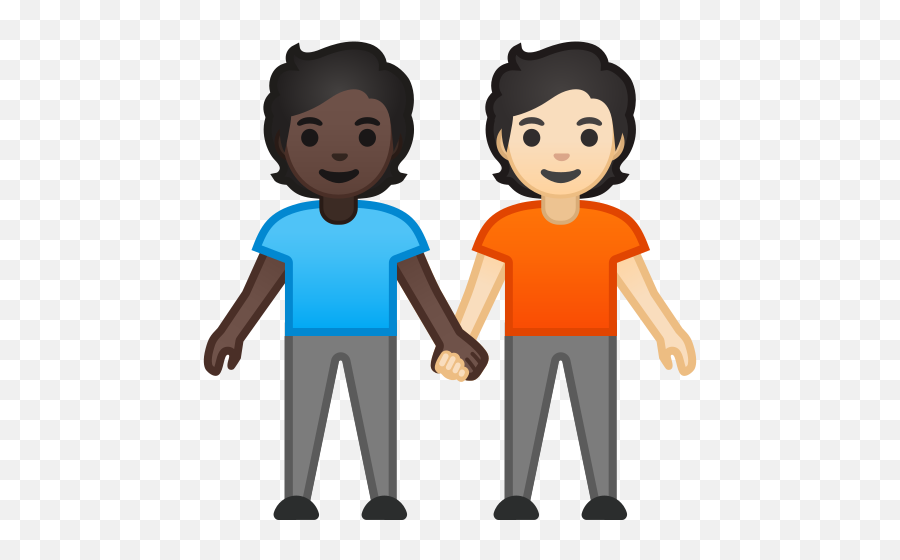 Dark Skin Tone Light Skin Tone Emoji - Two Women Emoji,People Holding Hands Clipart