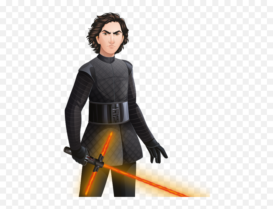 Star Wars Forces Of Destiny Logo And Rey Kylo Ren Chatacters - Fictional Character Emoji,Destiny Logo