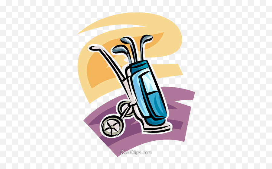 Golf Cart And Bag With Clubs Royalty Free Vector Clip Art - For Golf Emoji,Golf Clubs Clipart