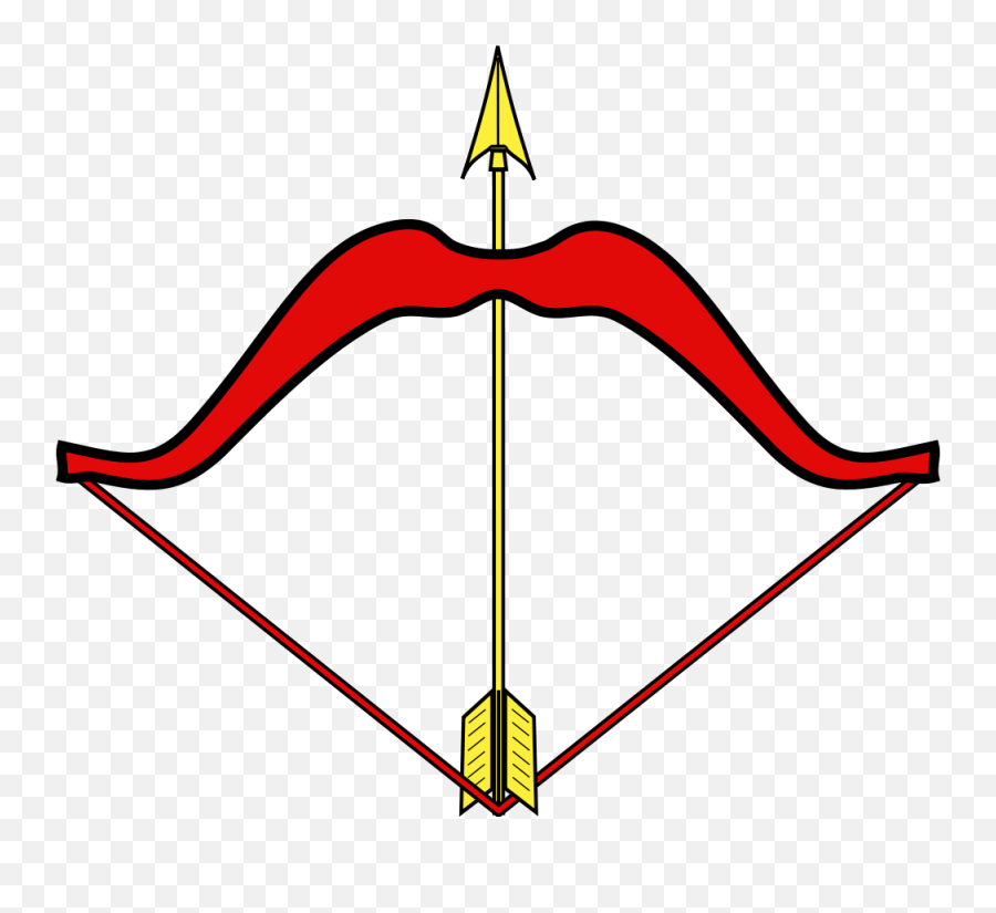 Bow And Arrow Clip Art 17 - Dessin Arc Et Flèche Heraldry Bow Png Emoji,Archer Clipart
