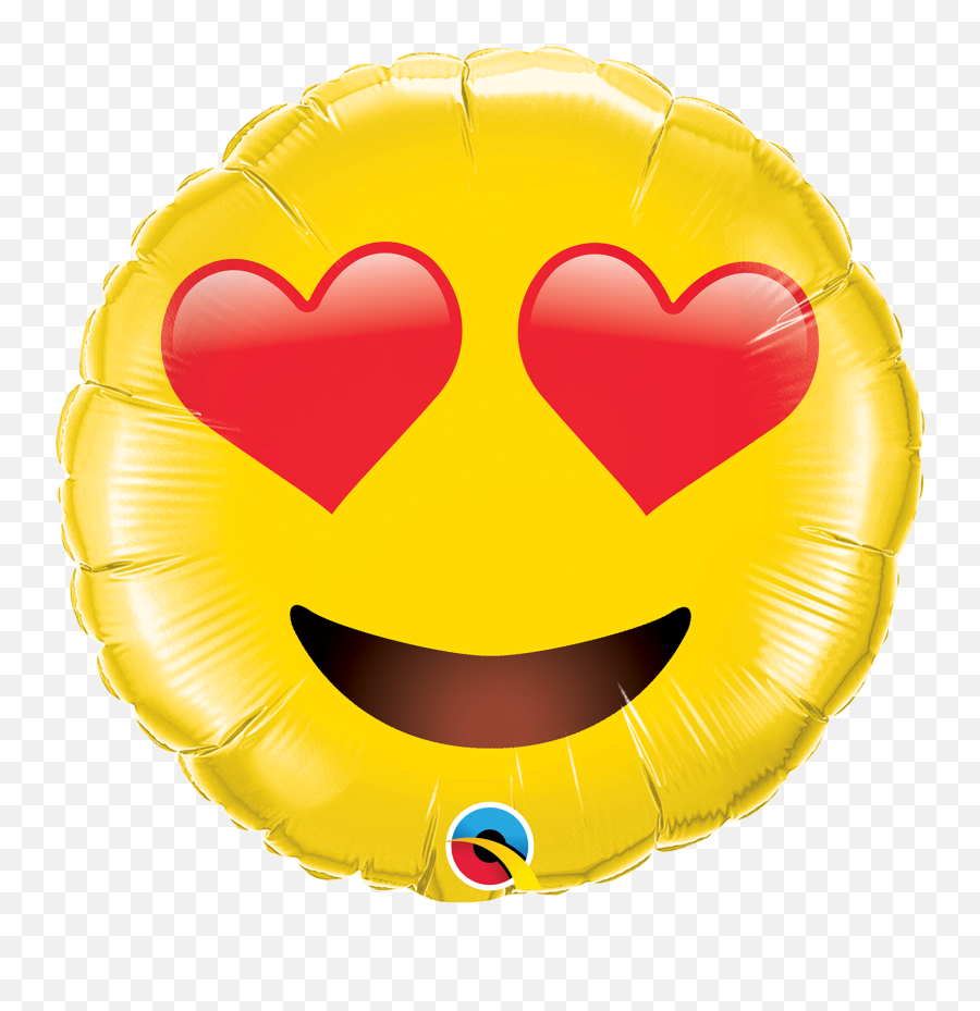 28 Smiley Face With Heart Eyes Foil Balloon Bargain - Balloon Heart Eyes Emoji,Heart With Eyes Logo