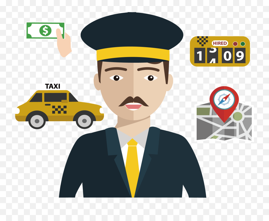 Taxi Transprent Png Free - Chofer Vetor Png Transparent Driver Emoji,Taxi Clipart