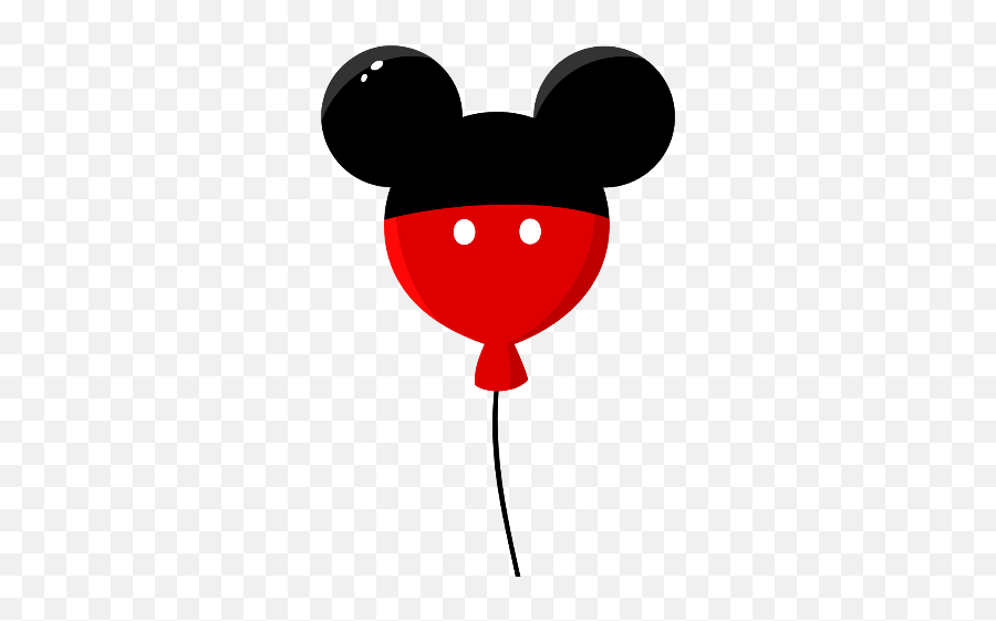 Balloon Mickeymouse Red Black Sticker By Stephanie Emoji,Mickey Mouse Ears Png