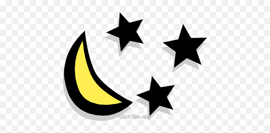 Moon And Stars Royalty Free Vector Clip Art Illustration - Printable Star Cake Topper Emoji,Moon And Stars Clipart