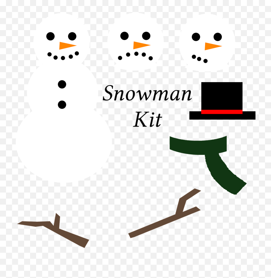 Snowman Kit Clipart Set Emoji,Pack Clipart