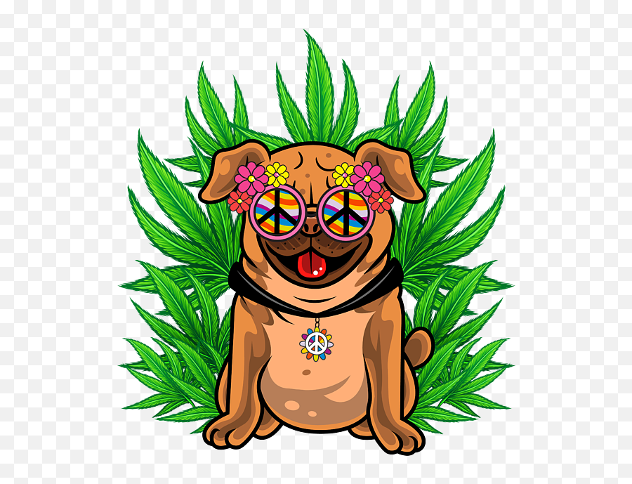 Stoned Pug Hippie Face Mask For Sale By Beth Scannell Emoji,Pug Face Clipart