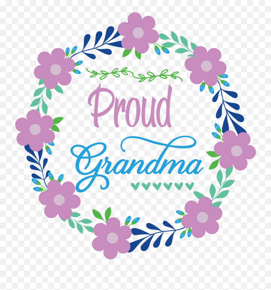Proud Grandma Floral Emoji,Proud Clipart