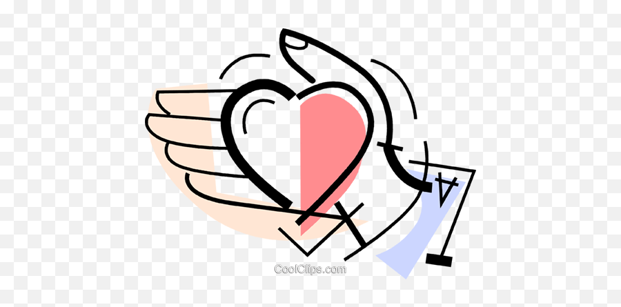 Hand With A Heart In It Royalty Free Vector Clip Art - Clip Emoji,Heart With Wings Clipart