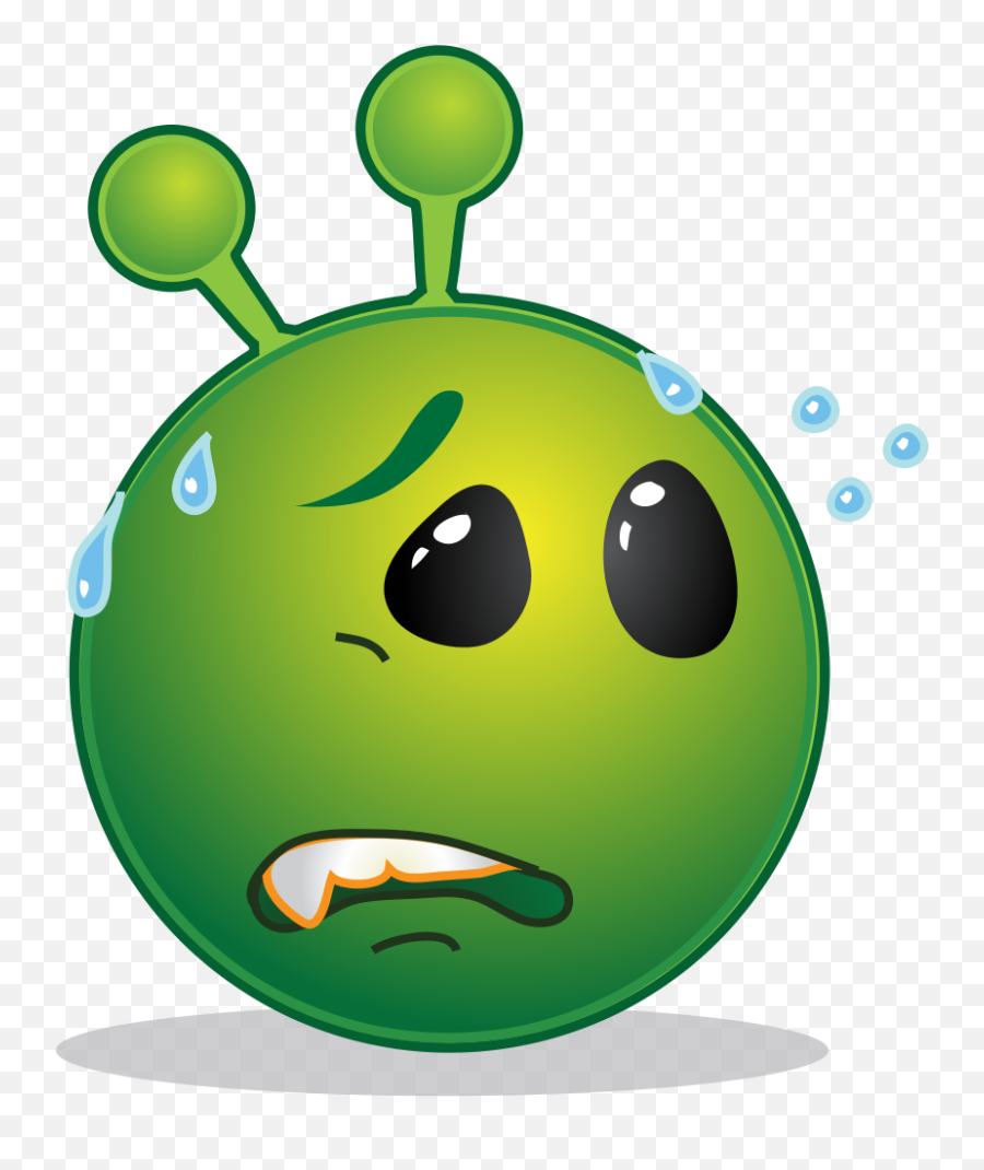 Filesmiley Green Alien Worriedsvg - Wikimedia Commons Emoji,Worried Face Clipart