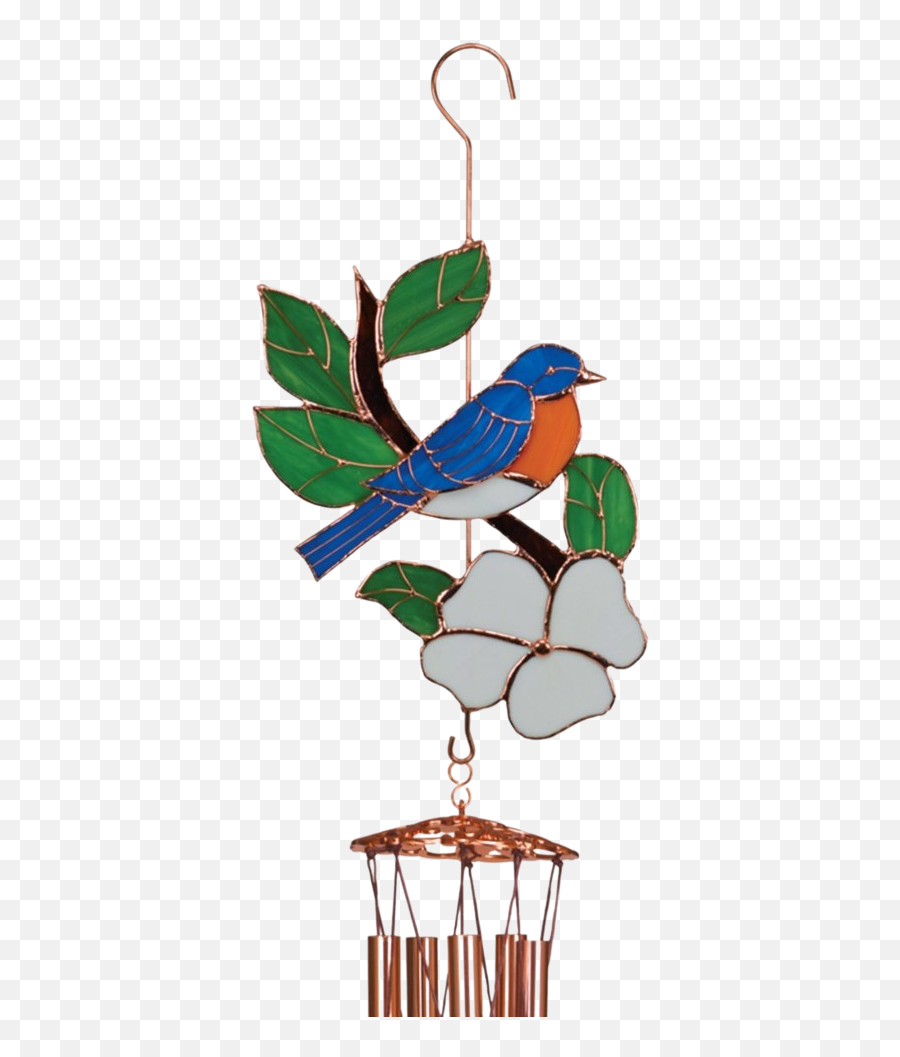 Bluebird Stained Glass Windchime - Large Emoji,Chickadee Clipart