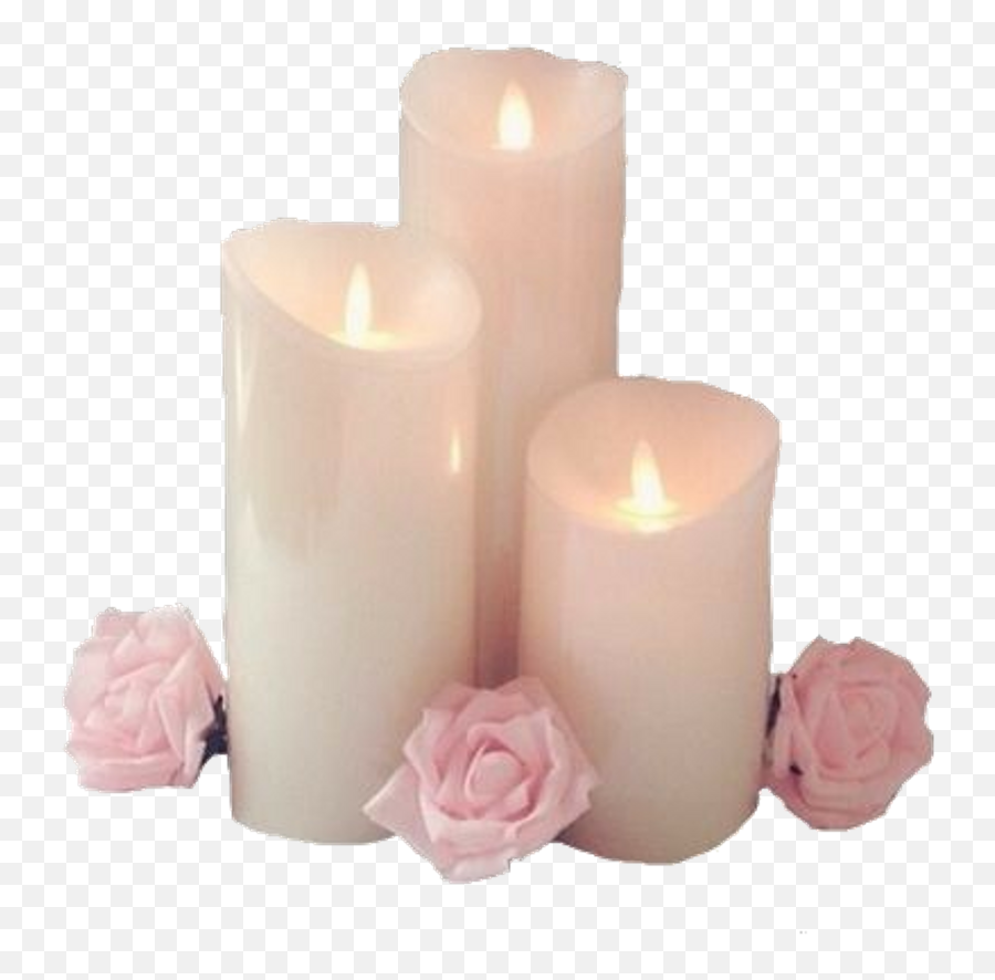 Download Aesthetic Candles Pink Tumblr White Fire - Candle Aesthetic Png Emoji,Roses Transparent