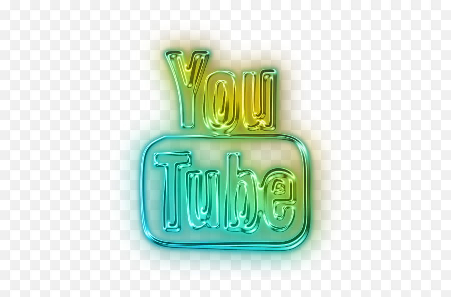 Youtube Logo 2010 Neon Led Blue Sticker - Transparent Youtube Logo Neon Emoji,Blue Youtube Logo