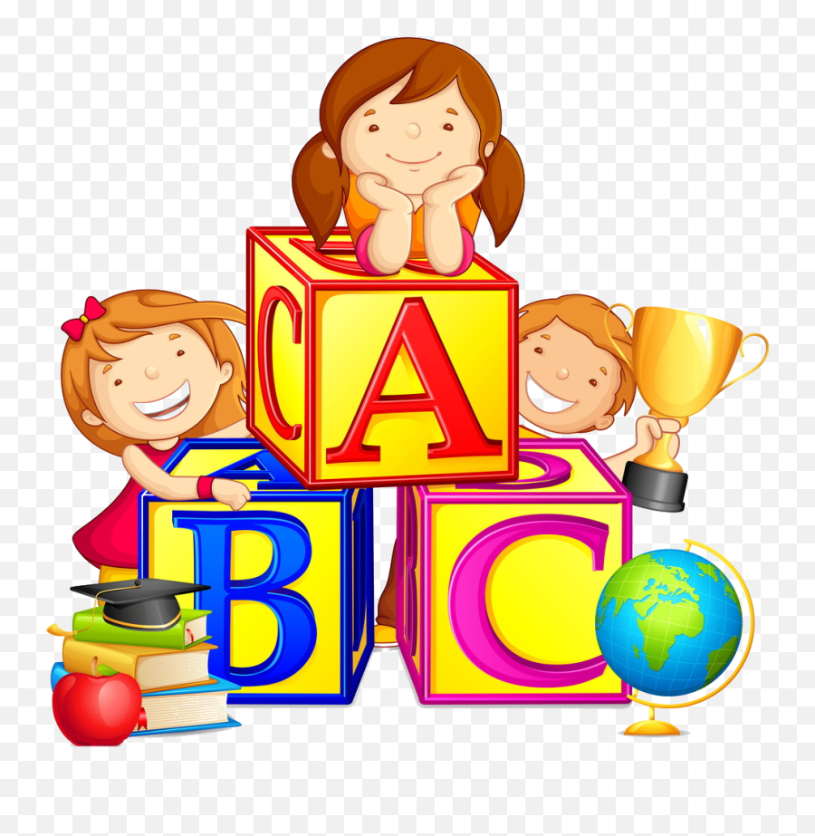 Kids Studying Clipart - Children Studying Clipart Png Emoji,Preschool Clipart