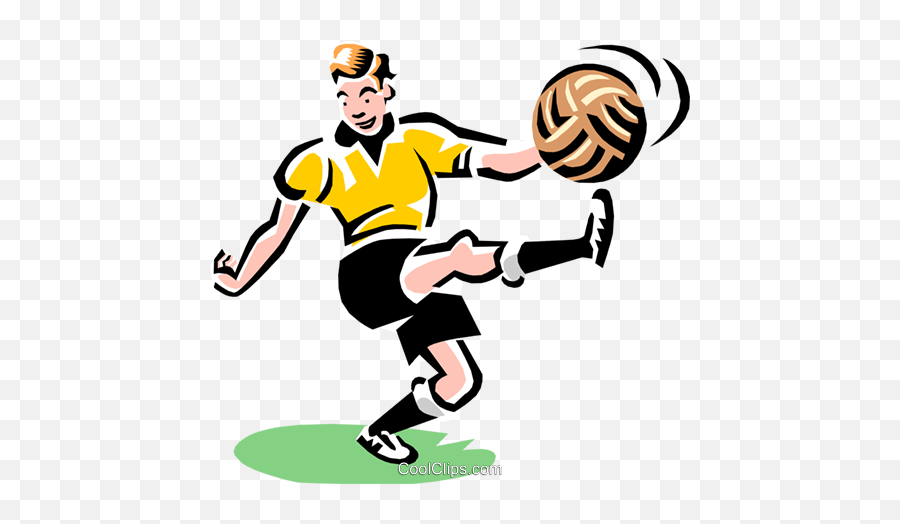 Soccer Player Kicking Ball Royalty Free Vector Clip Art Emoji,Kicking Clipart