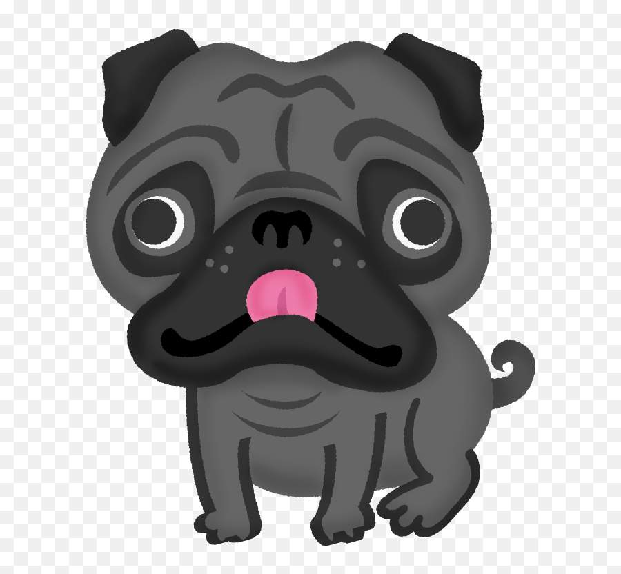 Black Pug Free Clipart Illustrations - Japaclip Emoji,Pug Face Clipart