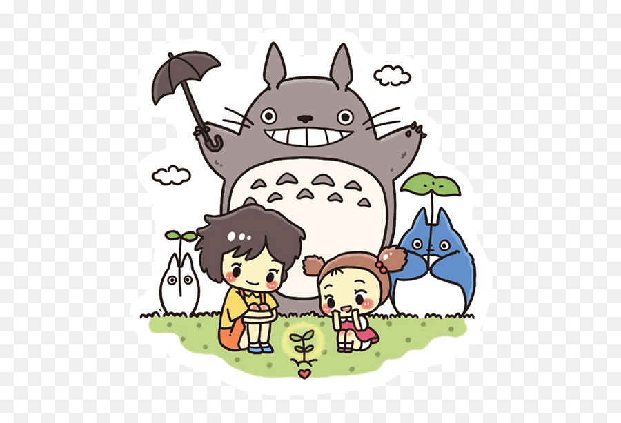 Stiker - Kartun Anime Die Cut Sticker Page 20 Emoji,Totoro Transparent Background