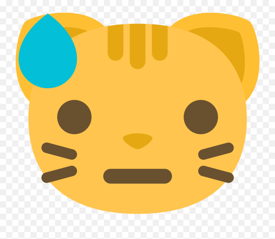 Free Emoji Cat Face Sweat Png With Transparent Background - Cat Sweat Emoji,Transparent Face