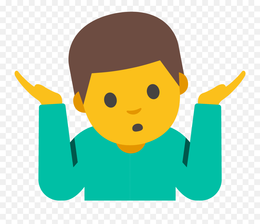 Man Shrugging Emoji Clipart - Shrug Emoji Transparent,Shrug Emoji Png