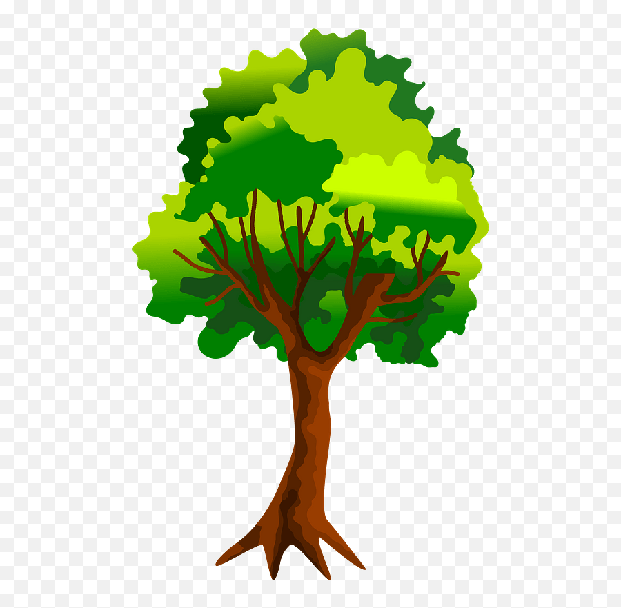 Green Leaves And Roots Clipart - Tree Clipart Png Emoji,Roots Clipart
