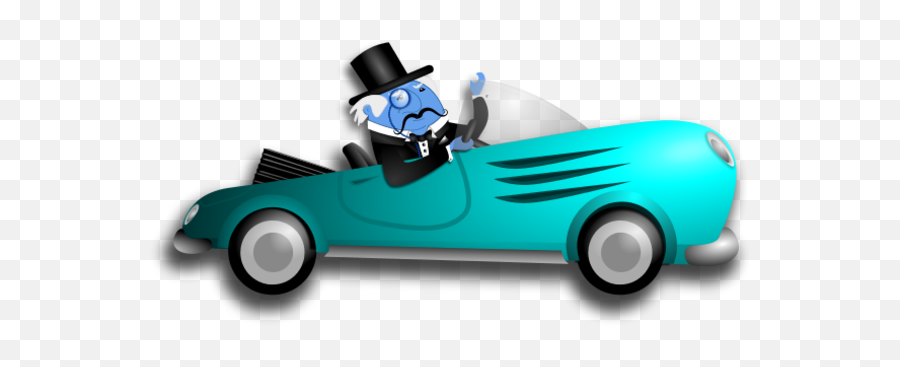 Old Man With A Tall Hat Driving A Car Cartoon - Vector Clip Drive My Car Cartoon Emoji,Tall Clipart