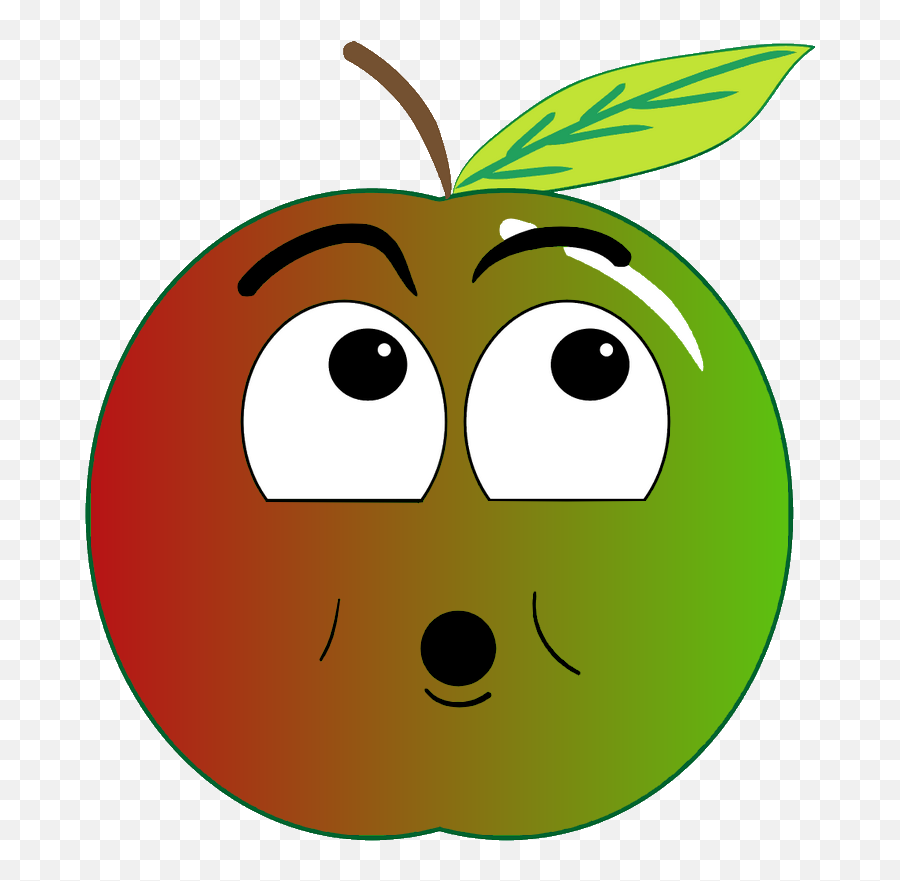 Download Hd Fruit Pomme Vert Rouge Surpris - Angry Apple Red Balloon Smiley Face Cartoon Emoji,Apple Clipart Png