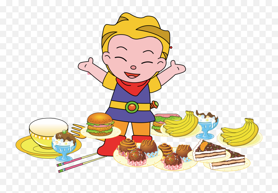 Download Kid Eating Cake Png - Cartoon Kids Png Eat Emoji,Eating Png