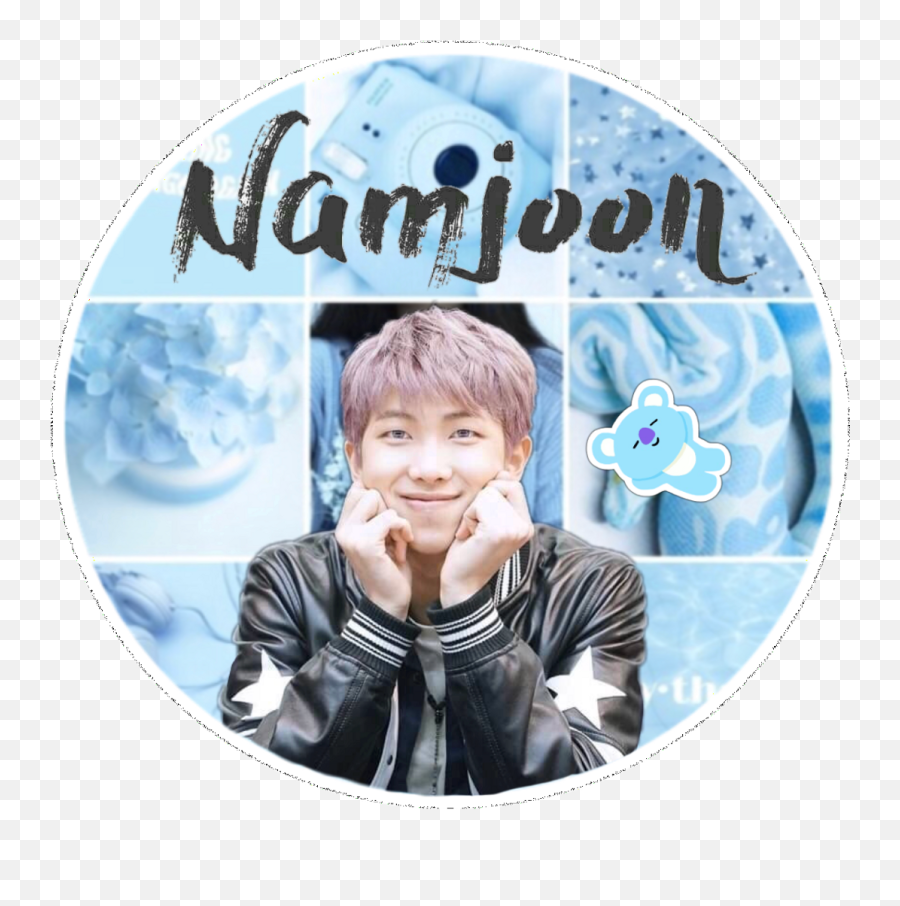 Download Rm Namjoon Bts Blue Collage Emoji,Tumblr Collage Png