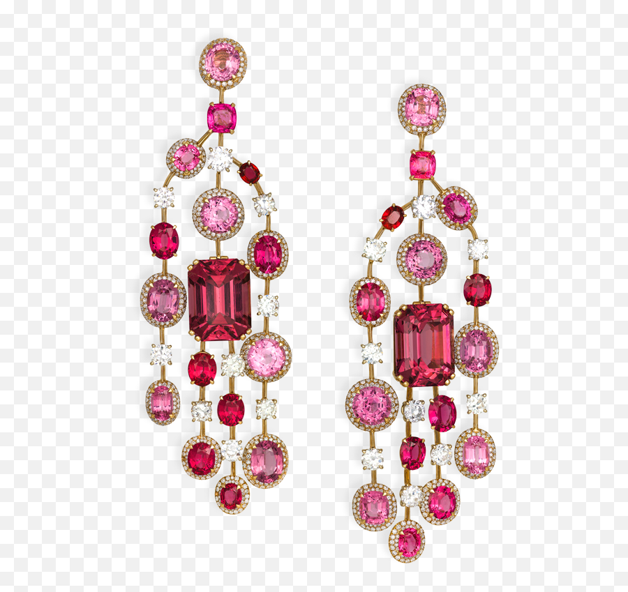 David Morris Pink Spinel And Diamond Earrings Elite Traveler Emoji,Diamond Earring Png